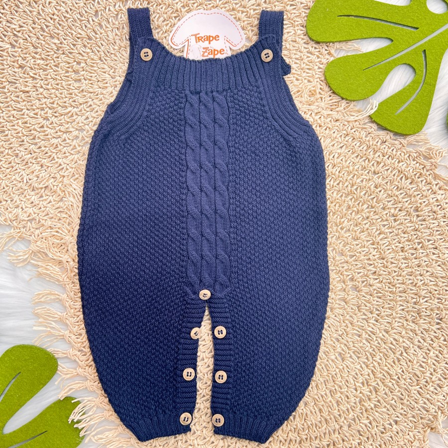 Jardineira de linha pipoca marinho